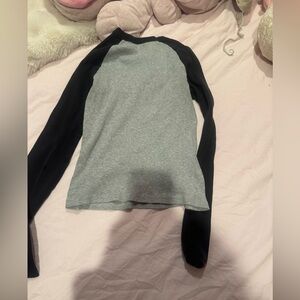 Gray and Black Long Sleeve Brandy Melville Shirt